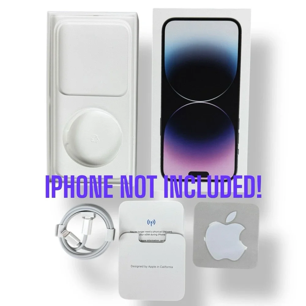 Apple iPhone 14 Pro Max EMPTY BOX‎ Deep Purple W/Insert OEM Charging Cable